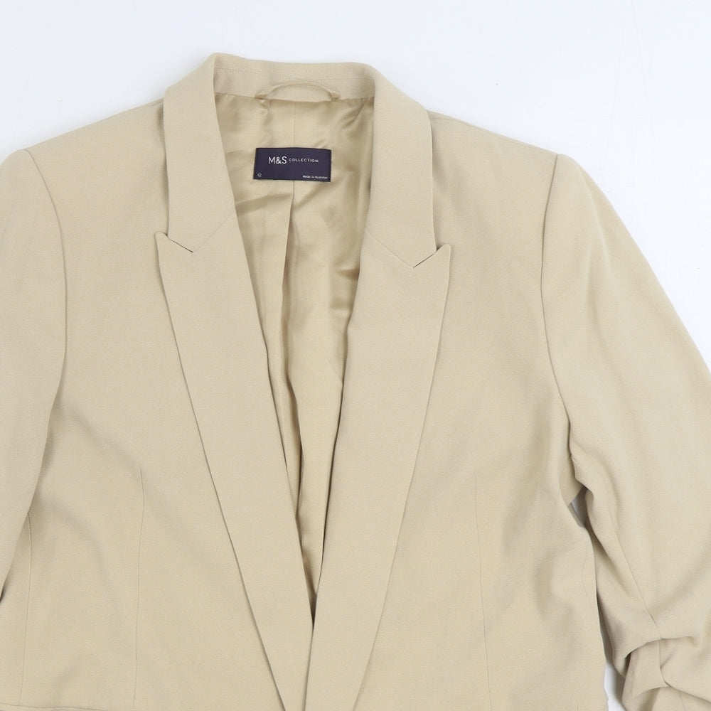 Marks and Spencer Womens Beige Jacket Blazer Size 12