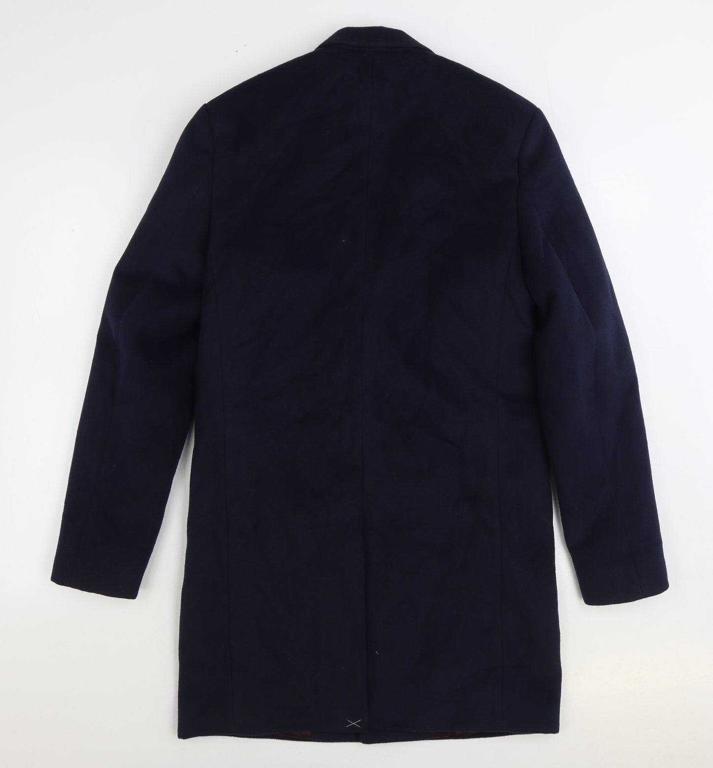 Primark Mens Blue Overcoat Coat Size S Button