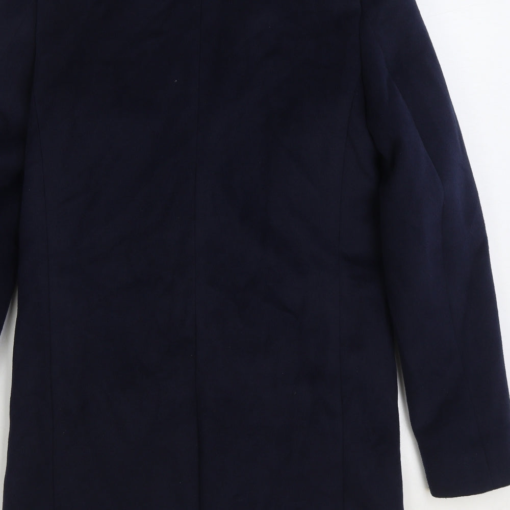 Primark Mens Blue Overcoat Coat Size S Button