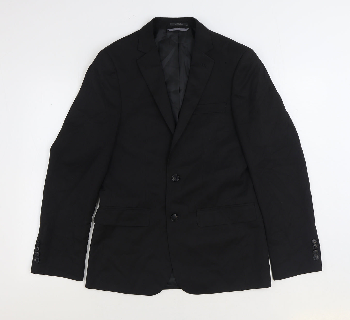 Marks and Spencer Mens Black Polyester Jacket Suit Jacket Size 36