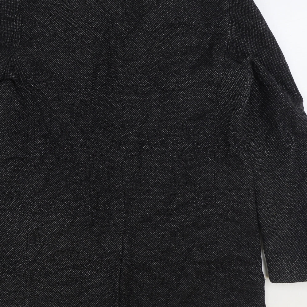HUGO BOSS Mens Grey Overcoat Coat Size L Button