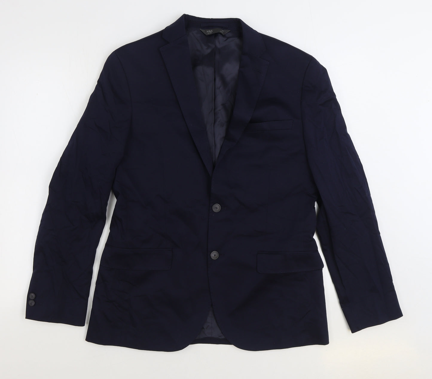 Marks and Spencer Mens Blue Cotton Jacket Suit Jacket Size 40