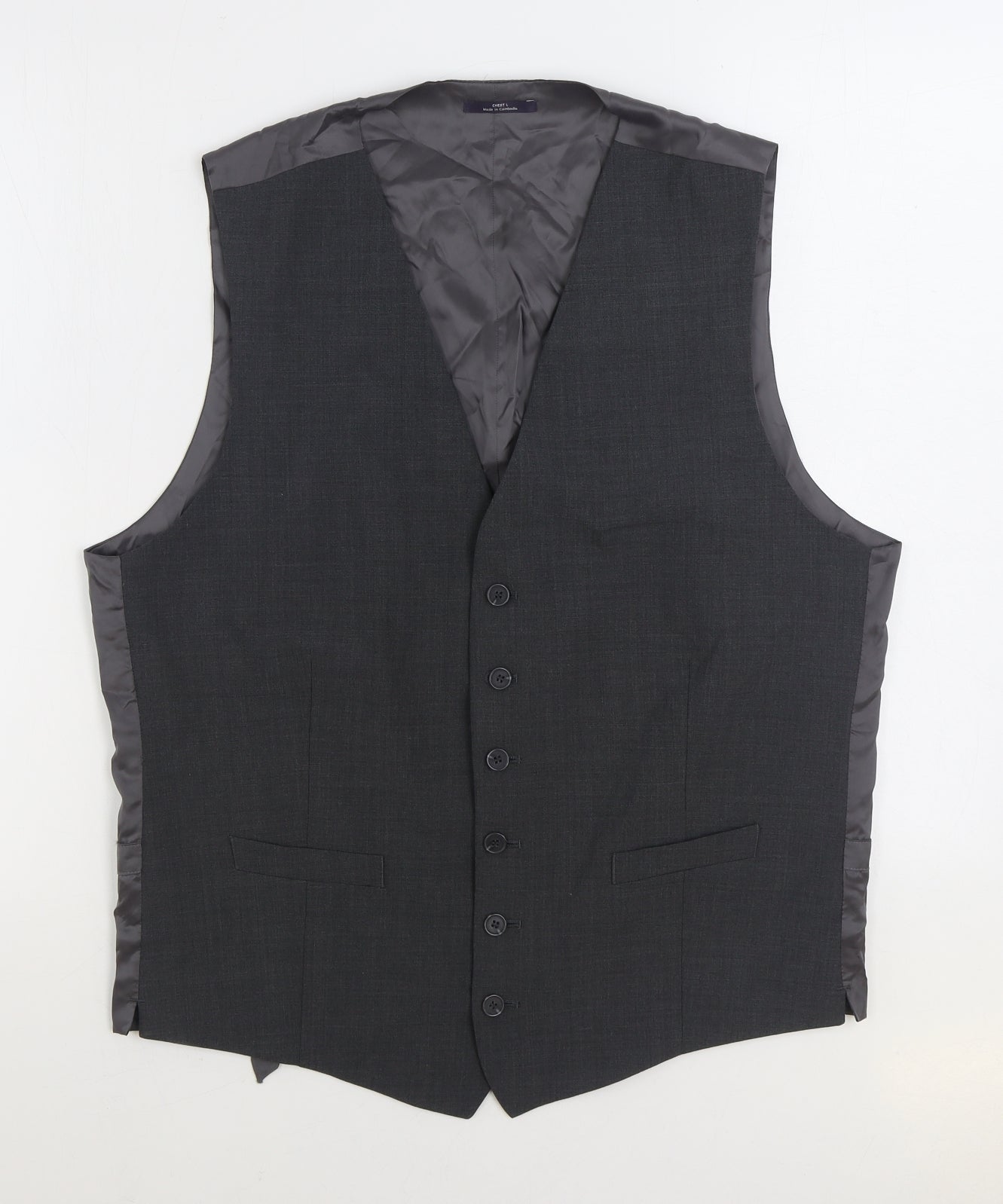 Marks and Spencer Mens Grey Polyester Jacket Suit Waistcoat Size 42