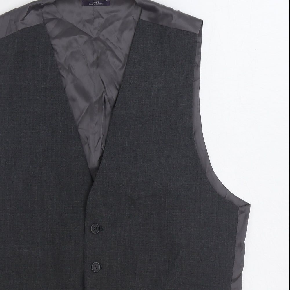 Marks and Spencer Mens Grey Polyester Jacket Suit Waistcoat Size 42