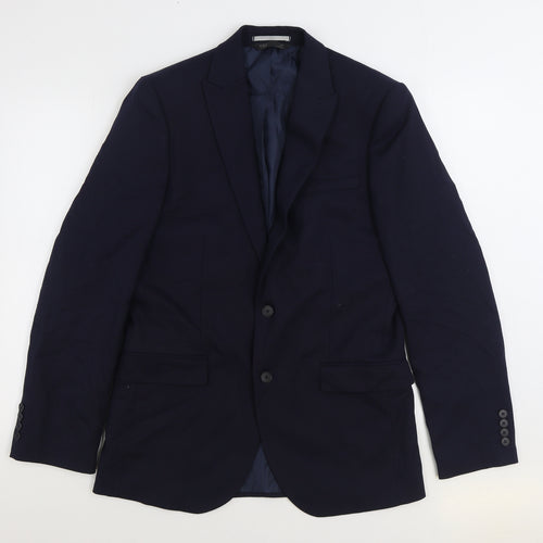 Marks and Spencer Mens Blue Wool Jacket Suit Jacket Size 40
