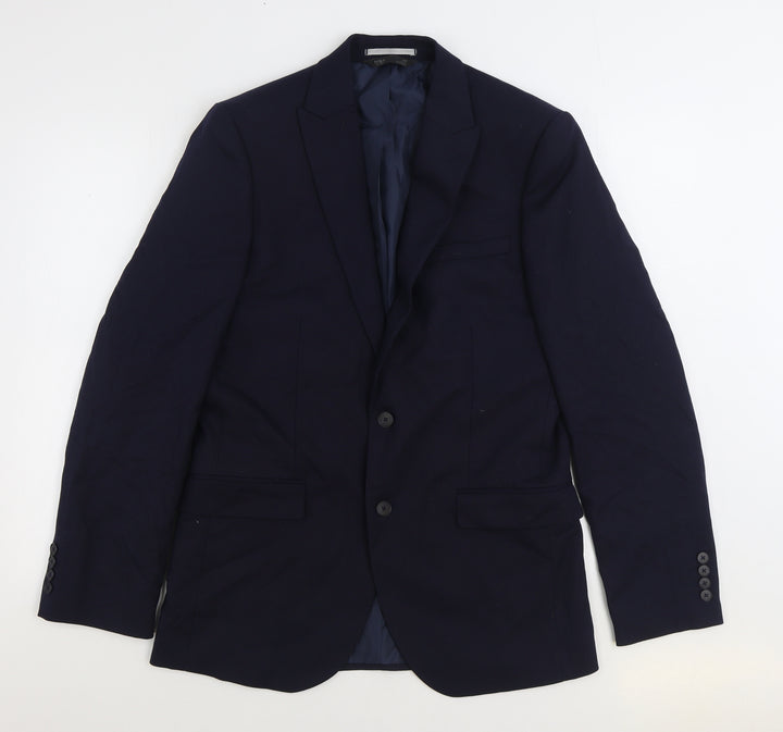 Marks and Spencer Mens Blue Wool Jacket Suit Jacket Size 40
