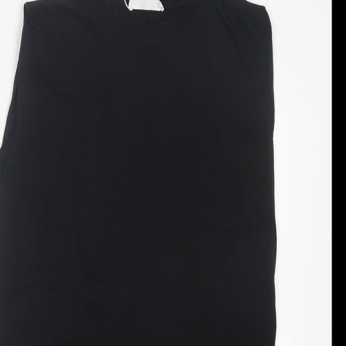 Mango Womens Black Polyester Tank Dress Size XS Crew Neck Pullover