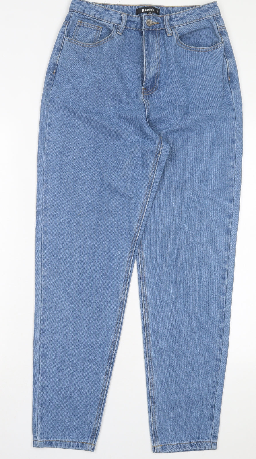 Missguided Womens Blue Cotton Mom Jeans Size 8 L30 in Regular Button