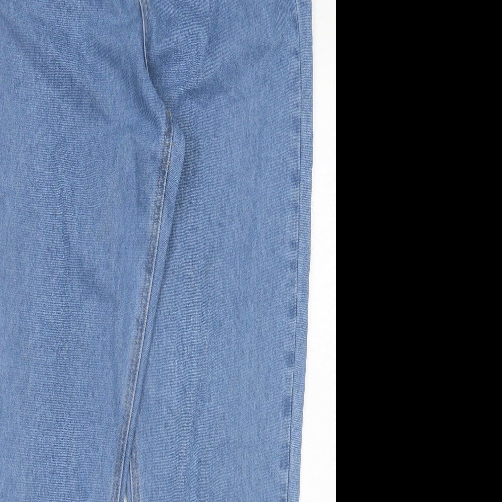 Missguided Womens Blue Cotton Mom Jeans Size 8 L30 in Regular Button
