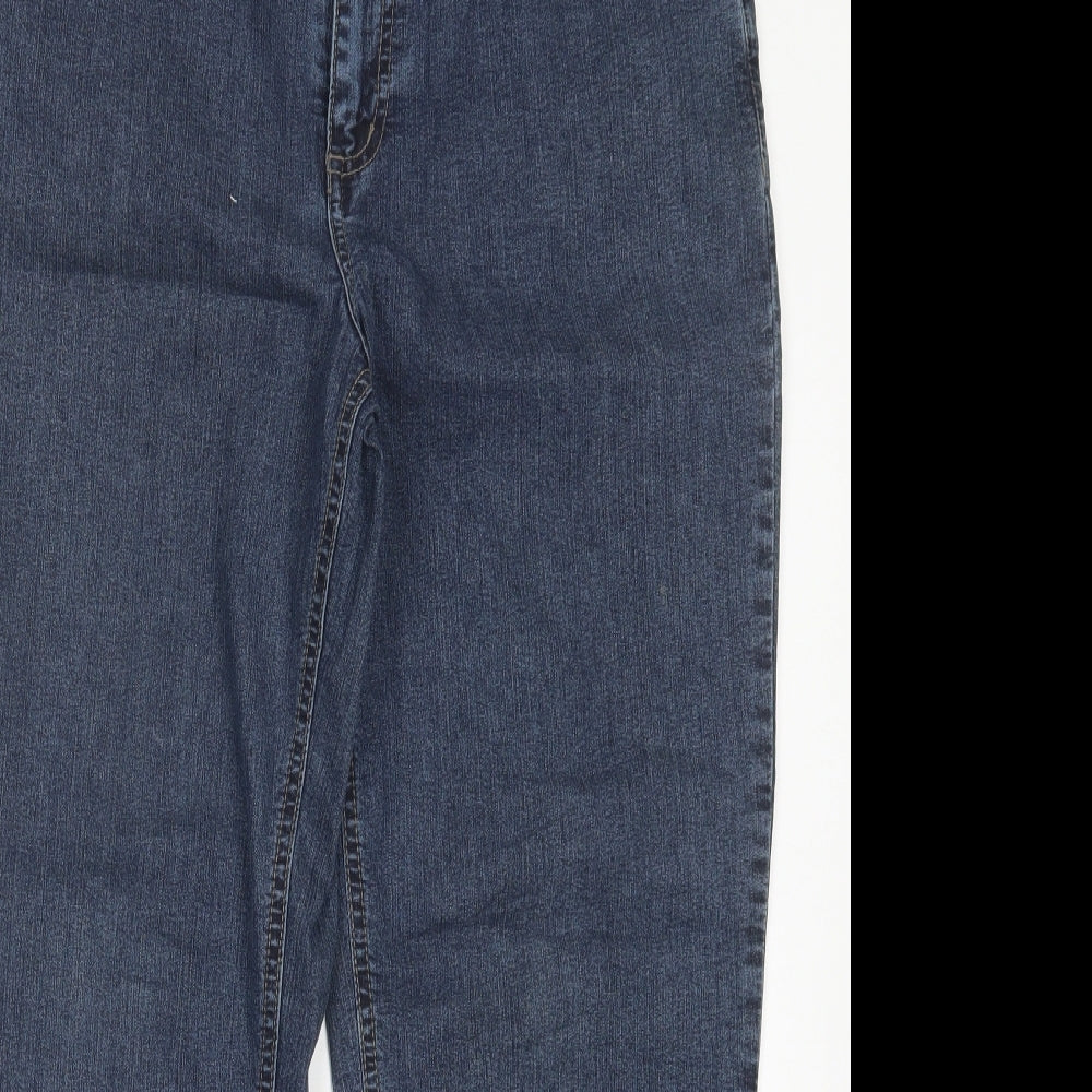 Stooker Womens Blue Cotton Straight Jeans Size 16 L28 in Regular Button