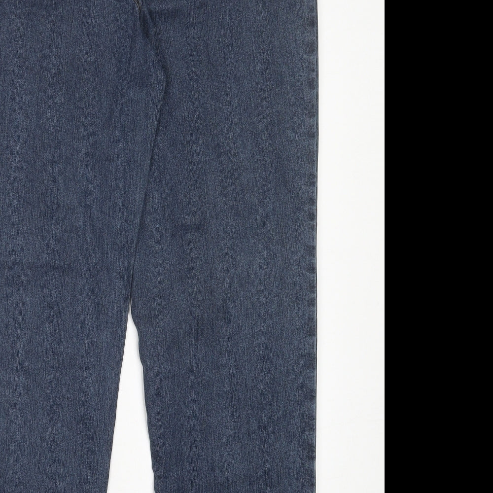 Stooker Womens Blue Cotton Straight Jeans Size 16 L28 in Regular Button