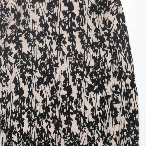 H&M Womens Black V-Neck Geometric Cotton Cardigan Jumper Size XS