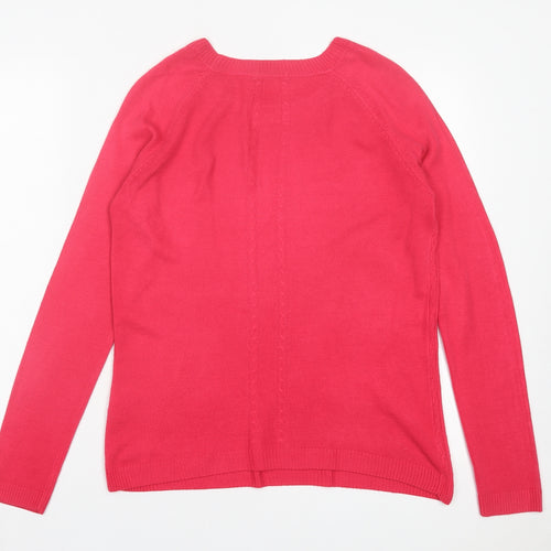 TU Womens Pink Crew Neck Acrylic Pullover Jumper Size 8