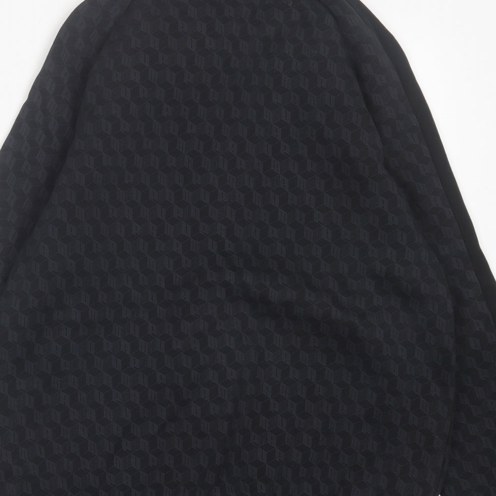 PUMA Mens Black Geometric Cotton Full Zip Sweatshirt Size S