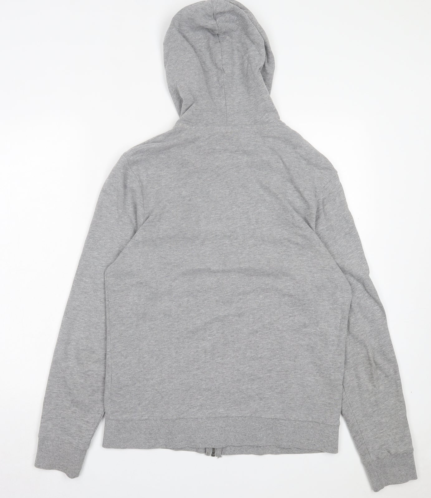 JACK & JONES Mens Grey Cotton Full Zip Hoodie Size S