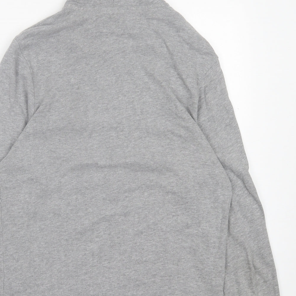 JACK & JONES Mens Grey Cotton Full Zip Hoodie Size S