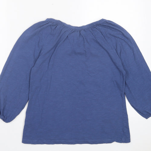 Formula Joven Womens Blue Cotton Basic T-Shirt Size 12 Boat Neck