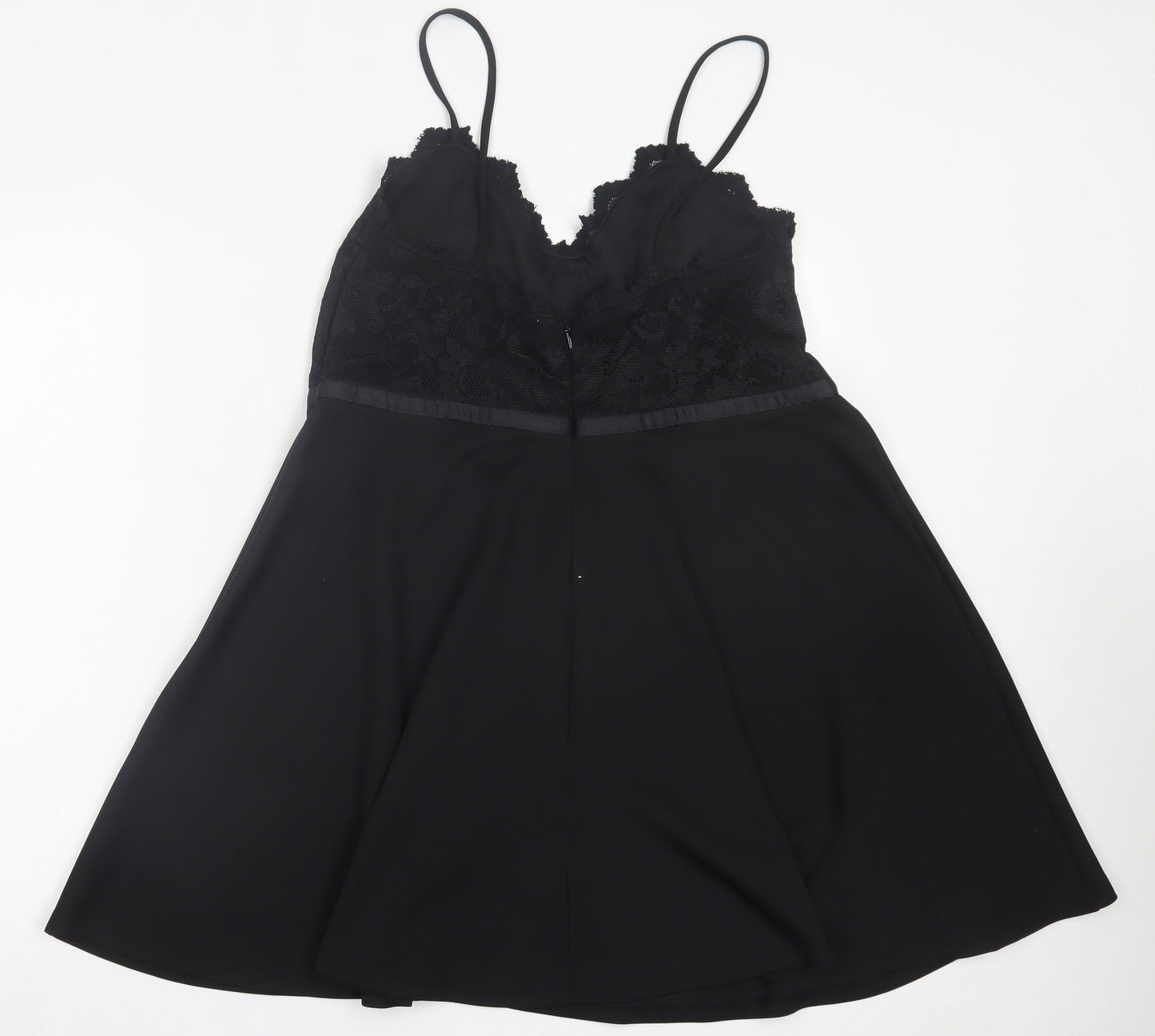 Love Label Womens Black Polyamide A-Line Size 18 V-Neck Zip