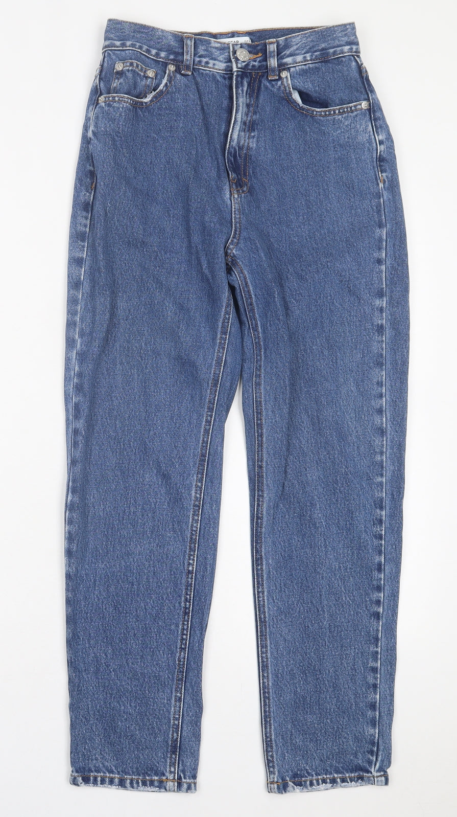 Pull&Bear Womens Black Cotton Straight Jeans Size 6 L26 in Regular Button