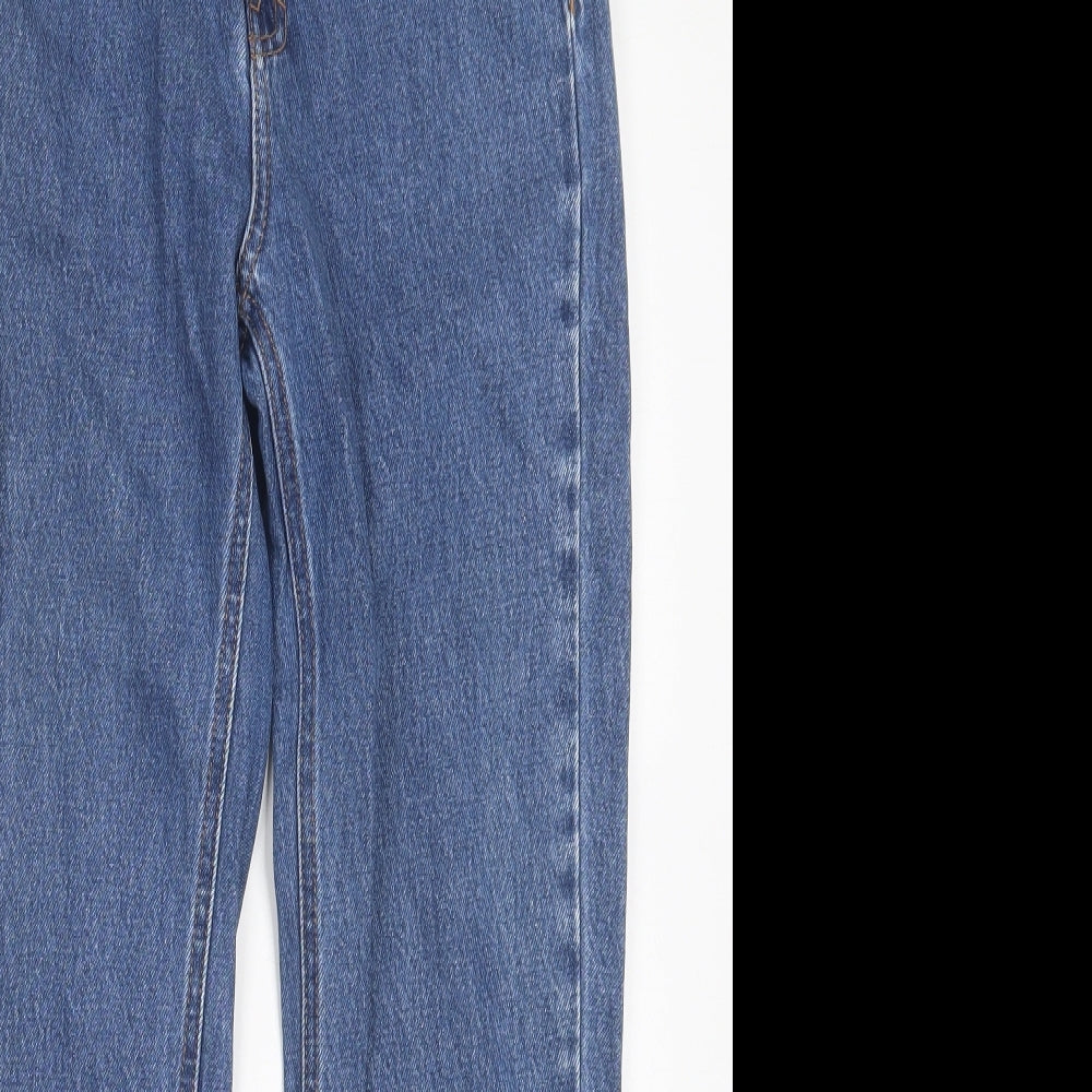 Pull&Bear Womens Black Cotton Straight Jeans Size 6 L26 in Regular Button