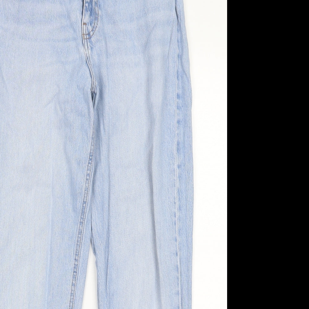 New Look Womens Blue Cotton Straight Jeans Size 10 L28 in Regular Button - Lift & Shape