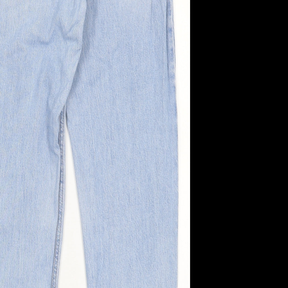 New Look Womens Blue Cotton Straight Jeans Size 10 L28 in Regular Button - Lift & Shape