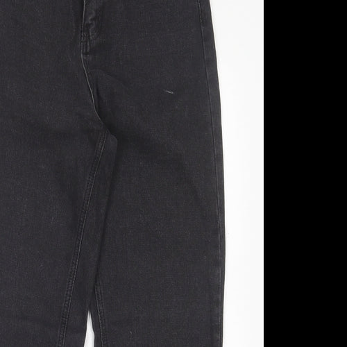 SheIn Womens Black Cotton Mom Jeans Size S L28 in Regular Button