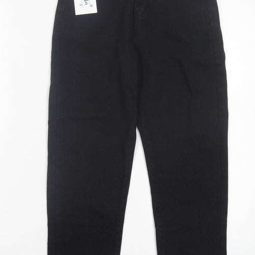 Syiwidii Womens Black Cotton Straight Jeans Size S L23 in Regular Button