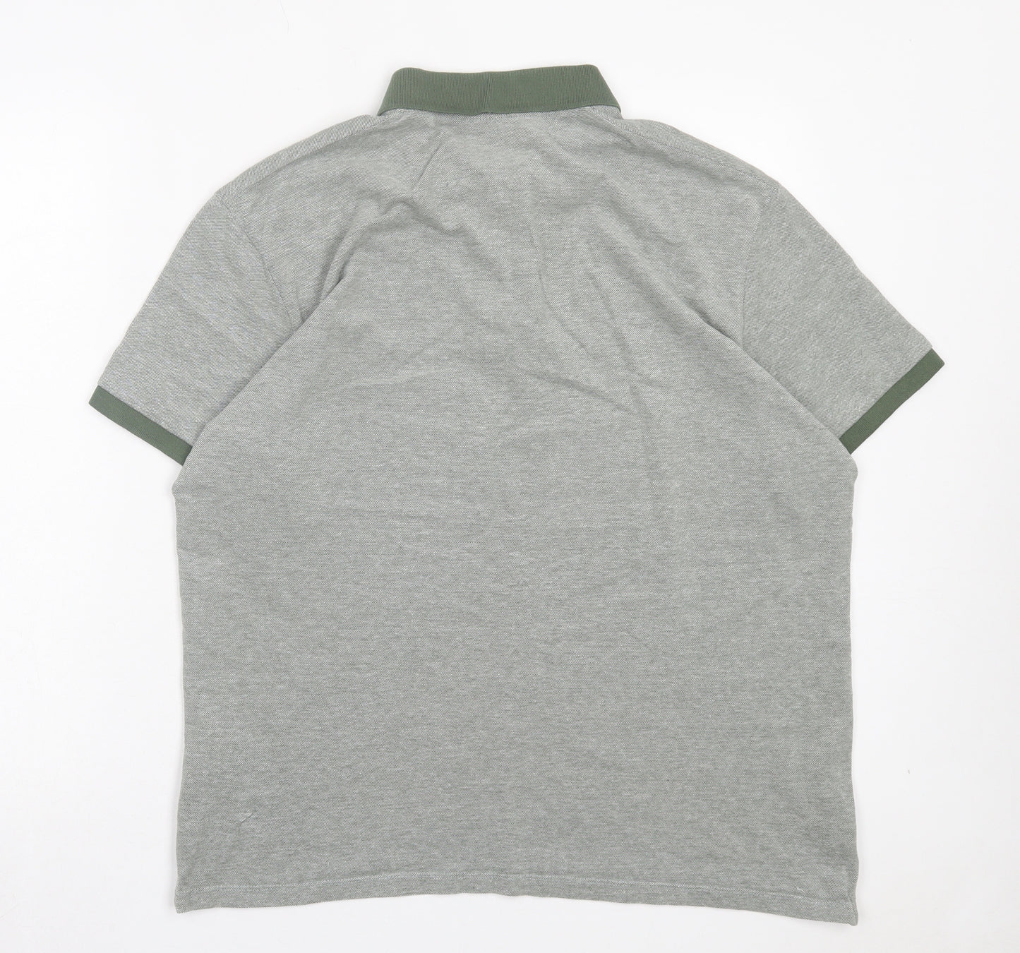 JACK & JONES Mens Grey Cotton Polo Size 2XL Collared Button