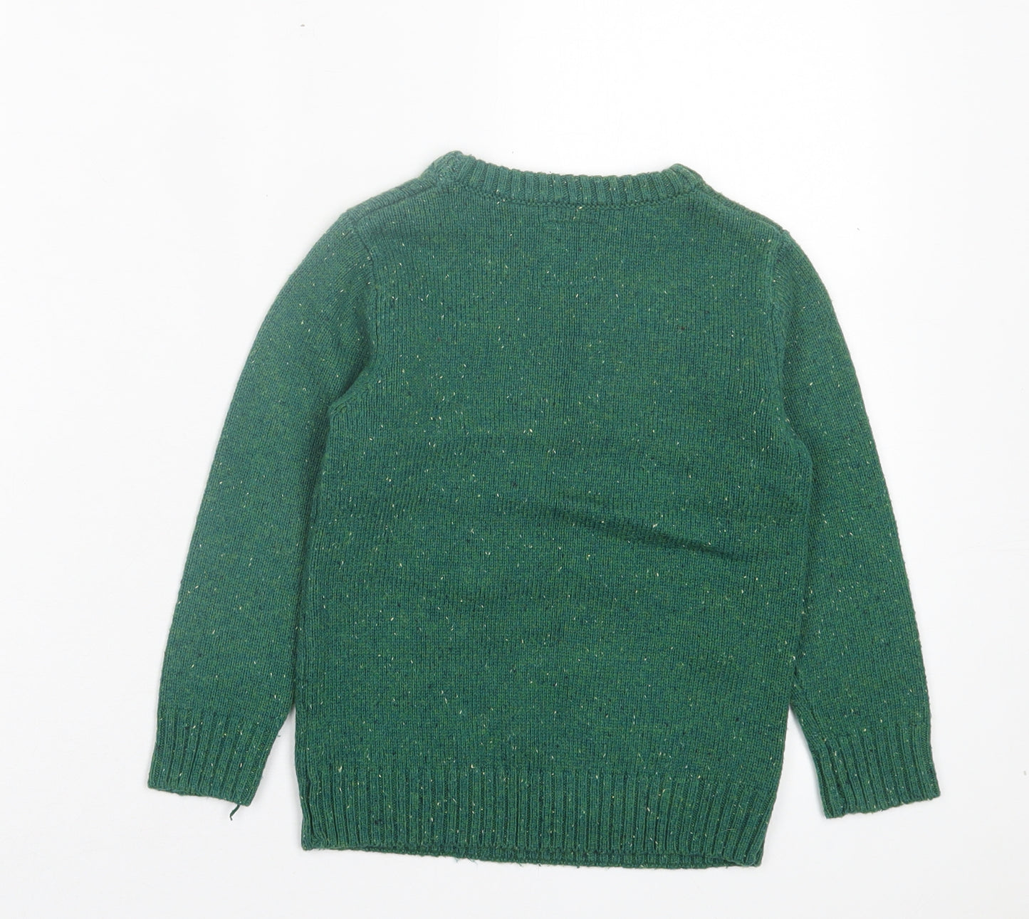 NEXT Boys Green Collared Acrylic Pullover Jumper Size 5 Years Pullover - Christmas