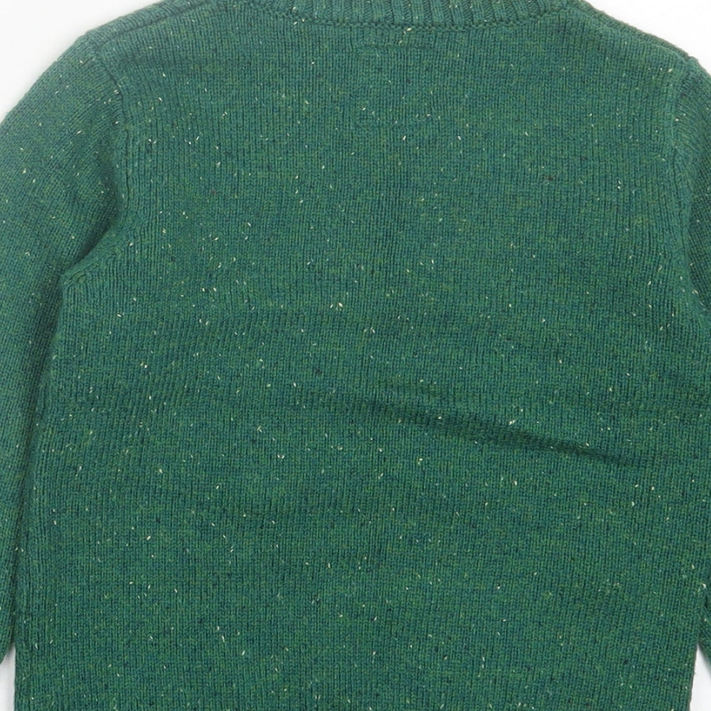 NEXT Boys Green Collared Acrylic Pullover Jumper Size 5 Years Pullover - Christmas