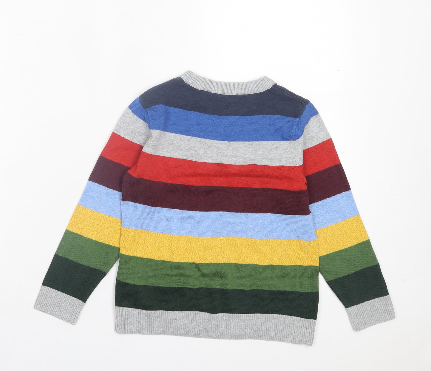 H&M Boys Multicoloured Collared Striped Cotton Pullover Jumper Size 4-5 Years Pullover
