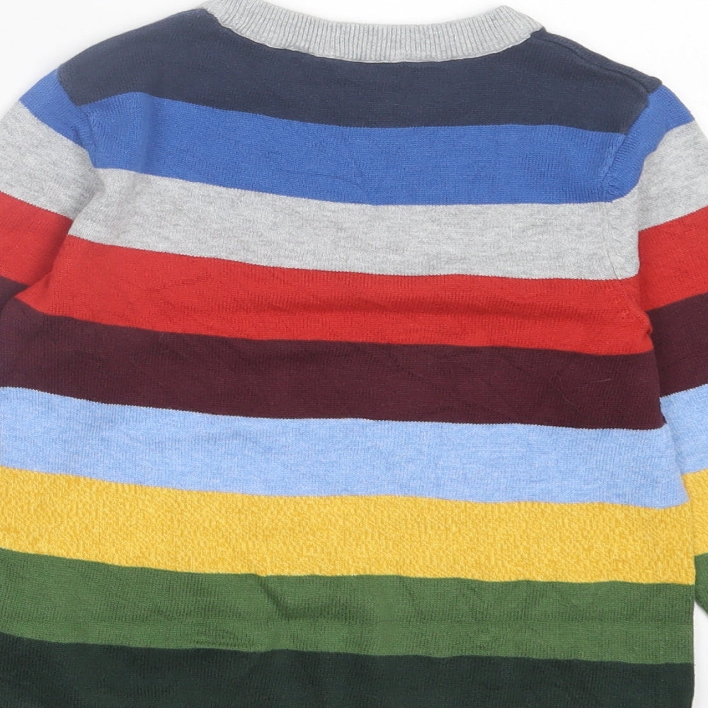 H&M Boys Multicoloured Collared Striped Cotton Pullover Jumper Size 4-5 Years Pullover