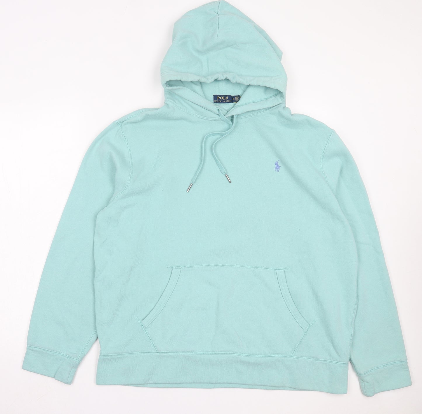 Ralph Lauren Mens Blue Cotton Pullover Hoodie Size XL