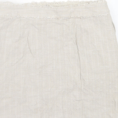 Jesire Womens Grey Geometric Cotton A-Line Skirt Size 10 Zip