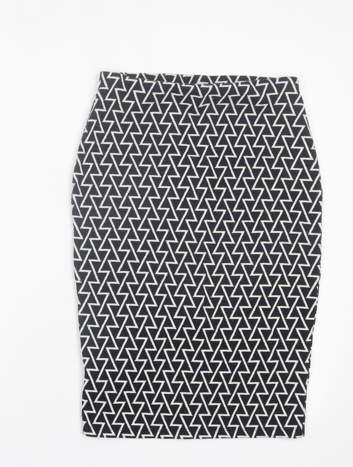 George Womens Black Geometric Polyester Straight & Pencil Skirt Size 10
