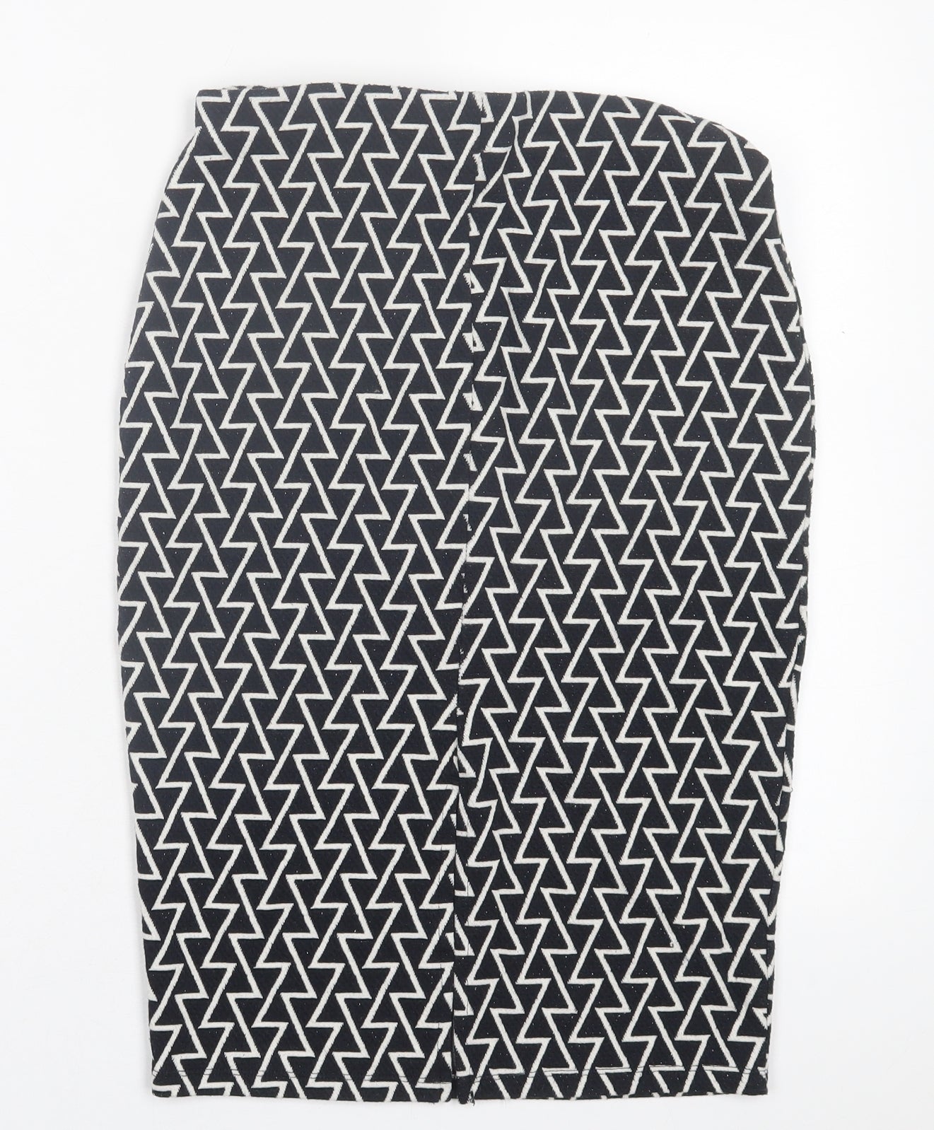 George Womens Black Geometric Polyester Straight & Pencil Skirt Size 10