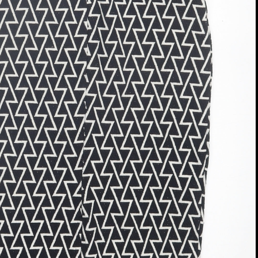 George Womens Black Geometric Polyester Straight & Pencil Skirt Size 10