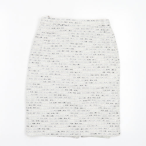 Elegance Womens Grey Cotton Straight & Pencil Skirt Size 10 Zip