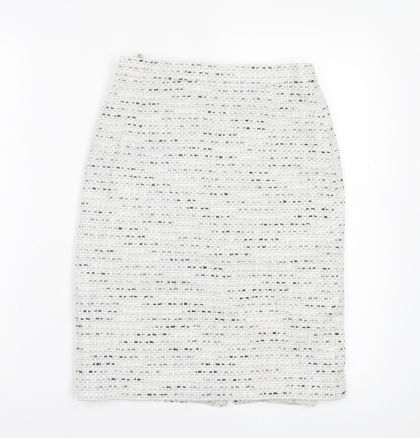 Elegance Womens Grey Cotton Straight & Pencil Skirt Size 10 Zip