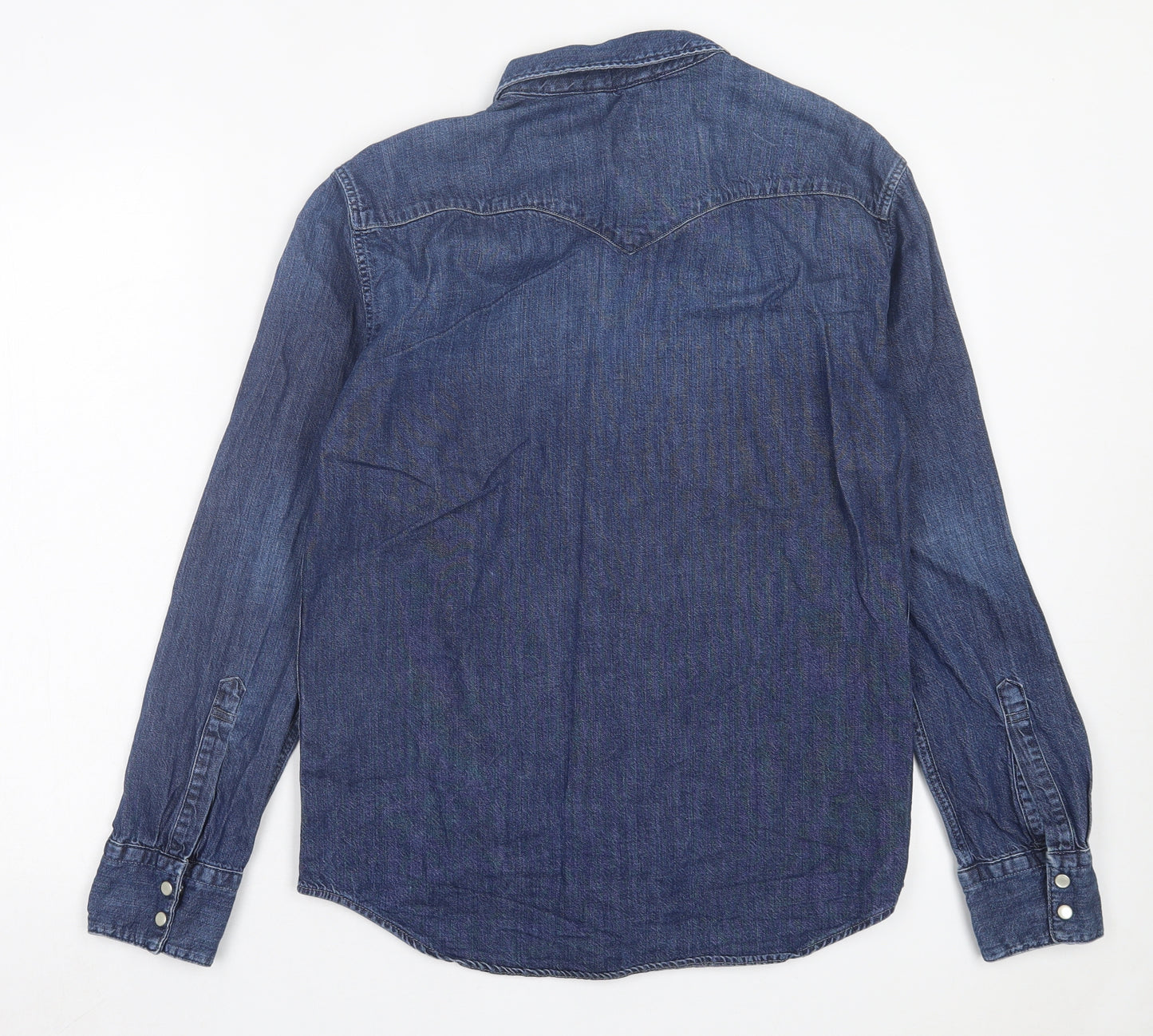 Signature by Levi Strauss & Co. Mens Blue Cotton Button-Up Size M Collared Button