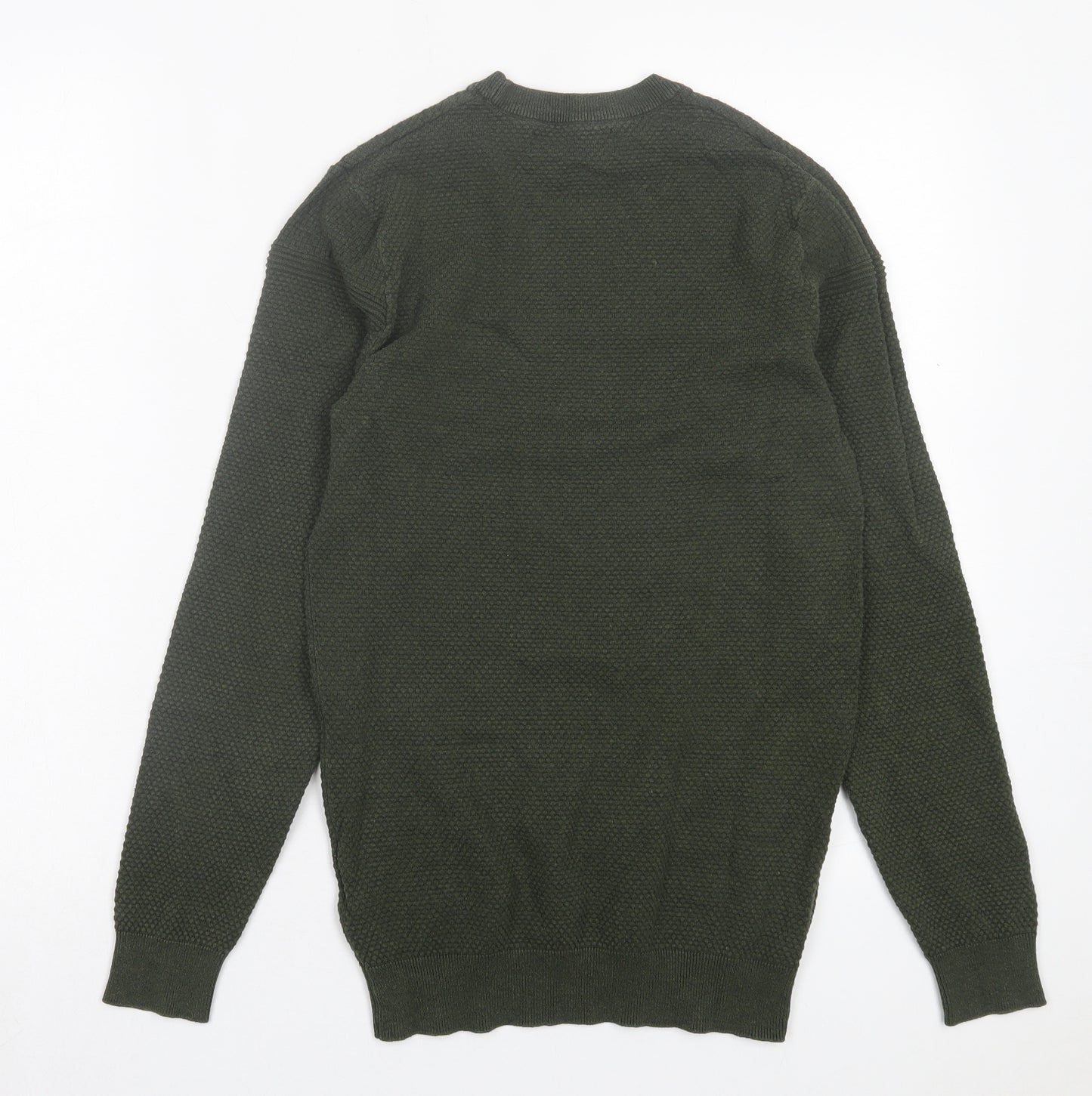 Matalan Mens Green Crew Neck Cotton Pullover Jumper Size S