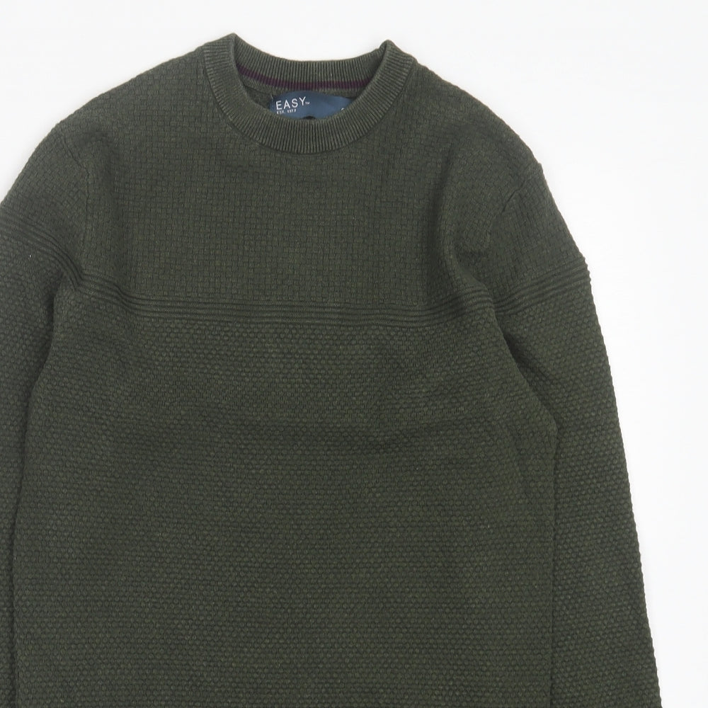 Matalan Mens Green Crew Neck Cotton Pullover Jumper Size S
