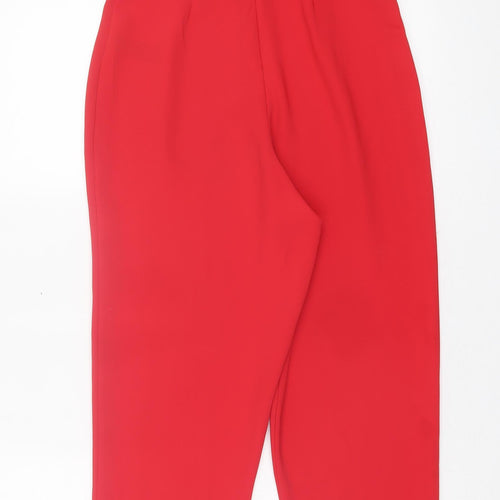 Topshop Womens Red Polyester Jumpsuit One-Piece Size 6 Zip