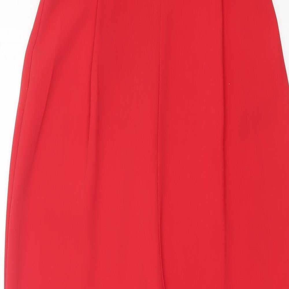Topshop Womens Red Polyester Jumpsuit One-Piece Size 6 Zip