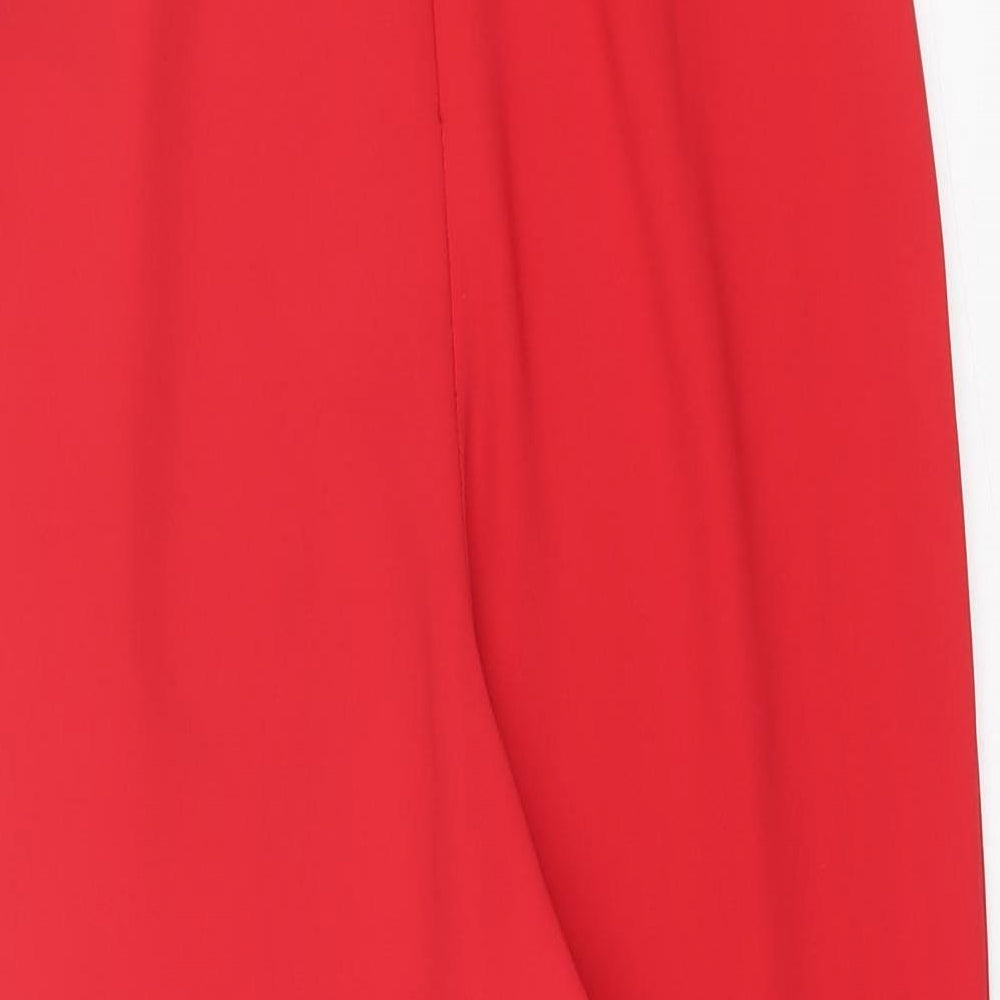 Topshop Womens Red Polyester Jumpsuit One-Piece Size 6 Zip