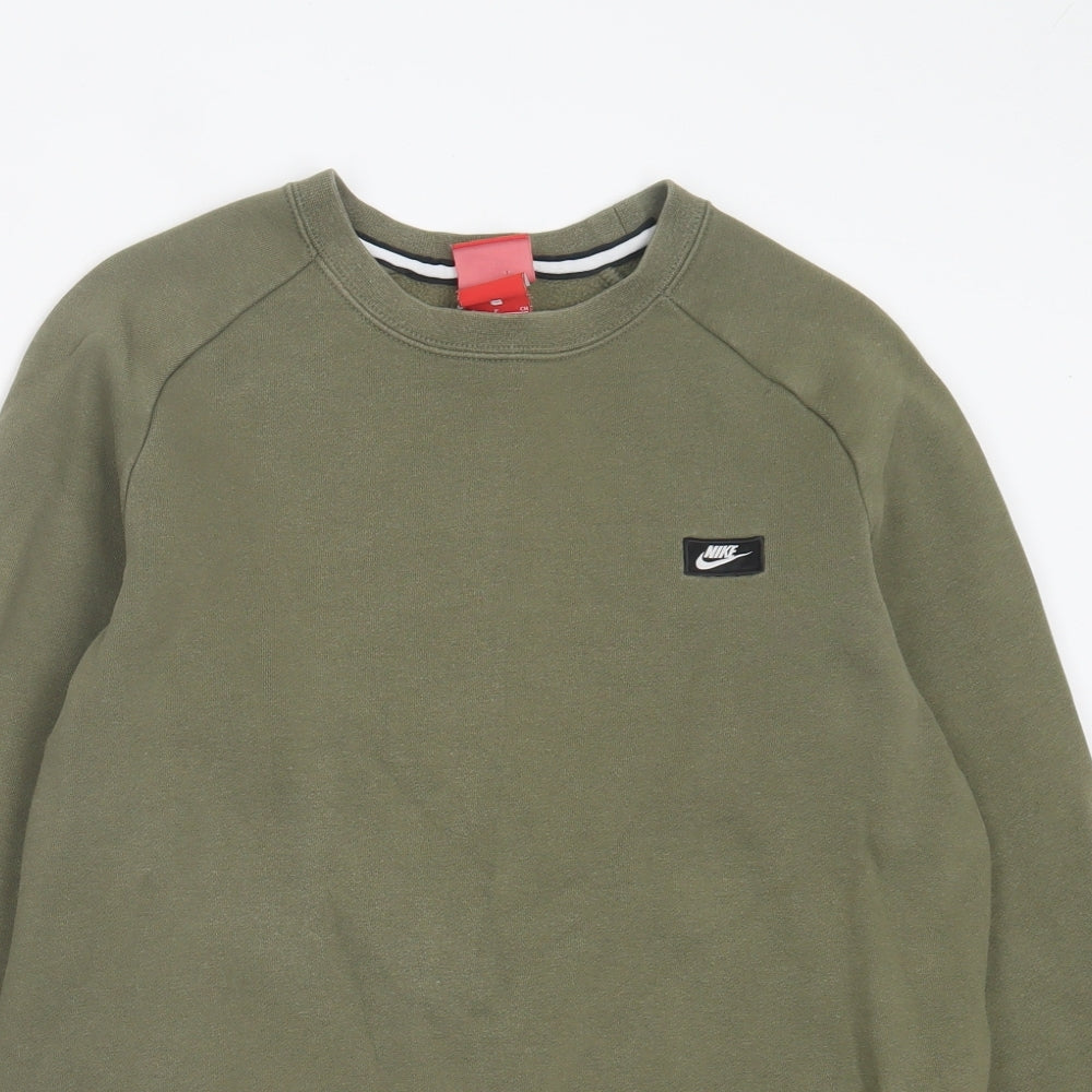 Nike Mens Green Cotton Pullover Sweatshirt Size S