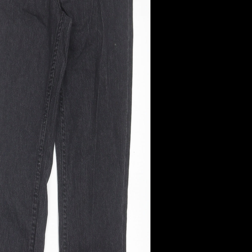 JANINE Womens Black Cotton Skinny Jeans Size 8 L28 in Regular Button