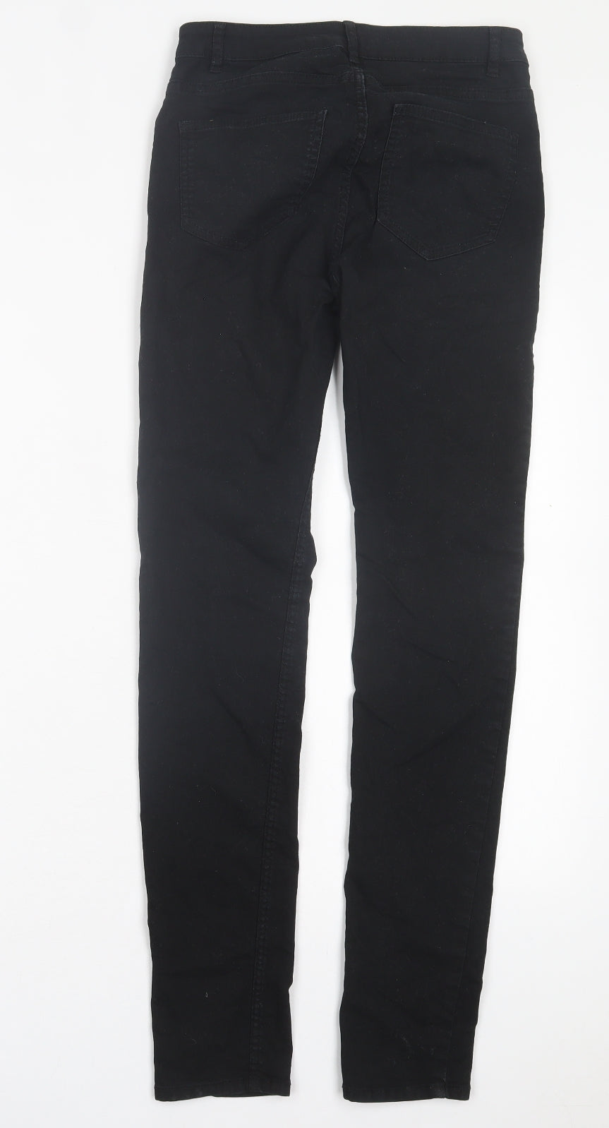 H&M Womens Black Cotton Skinny Jeans Size 8 L29 in Regular Button