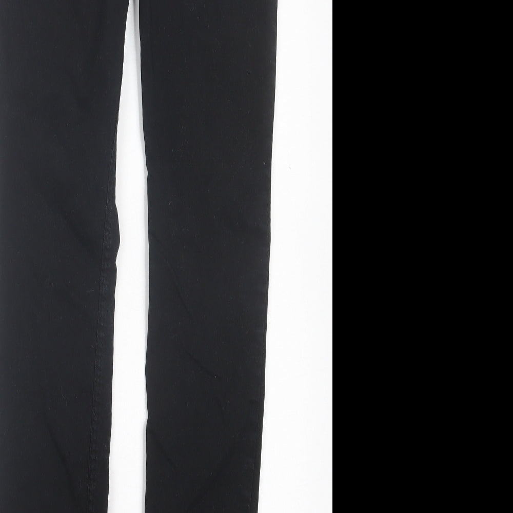 H&M Womens Black Cotton Skinny Jeans Size 8 L29 in Regular Button